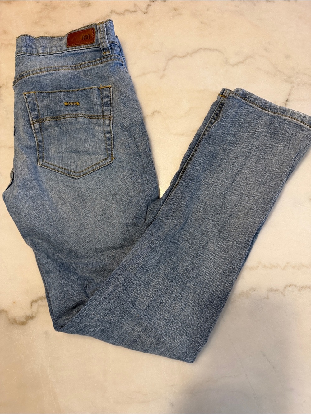 RSQ Men's Skinny Jeans in Light Blue Wash